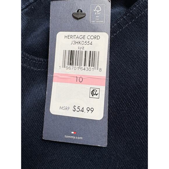 Tommy Hilfiger Tribeca Straight Ankle Corduroy Pants Blue Size 10 NWT - Picture 6 of 11